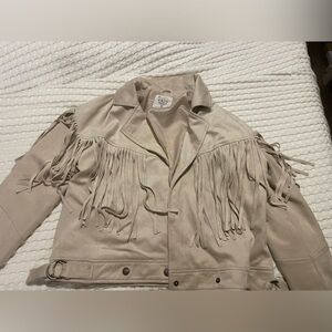 Tan Fringe Suade Jacket